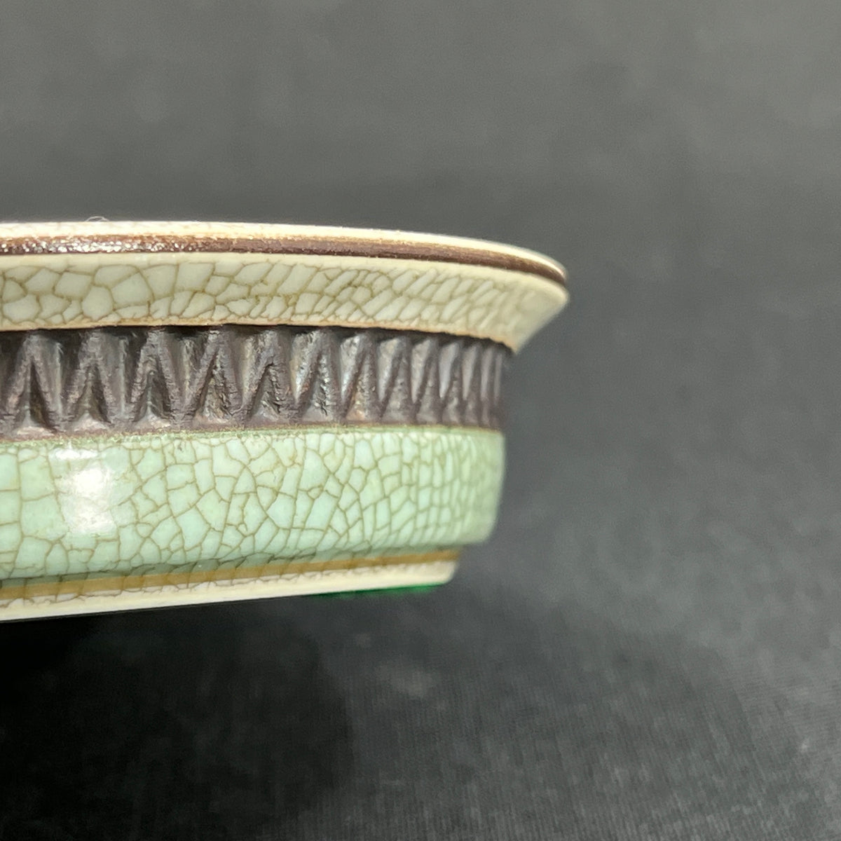 Green Royal Copenhagen craquelure bowl