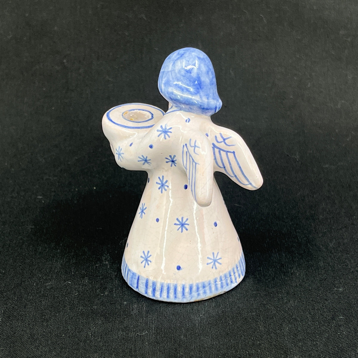 Blue and white angel from L. Hjorth, 9 cm.