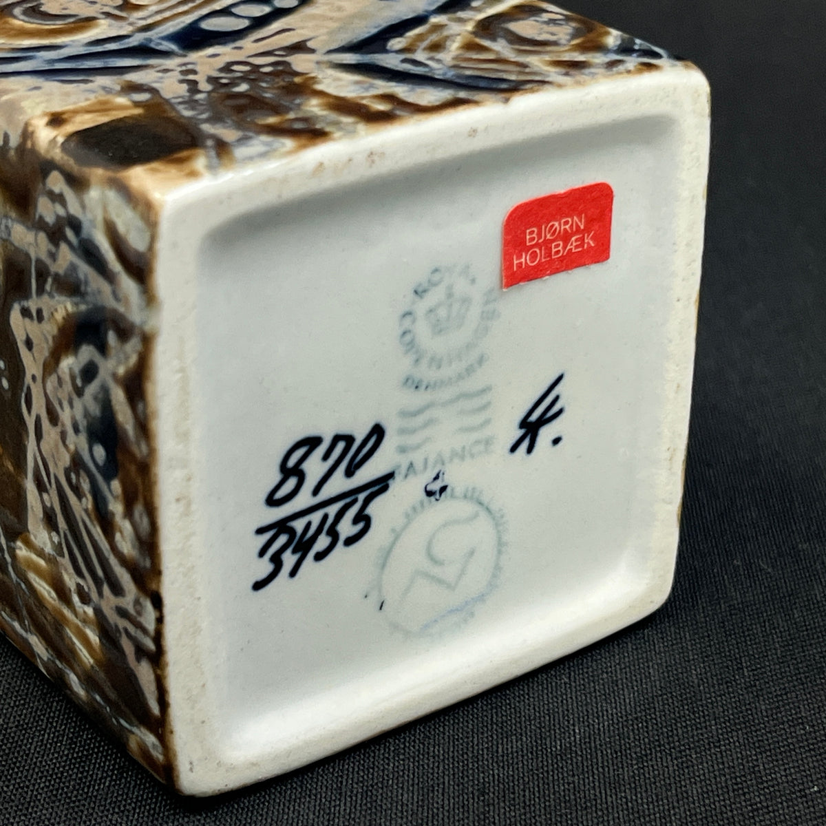 Royal Copenhagen baca fajance vase, 870/3455