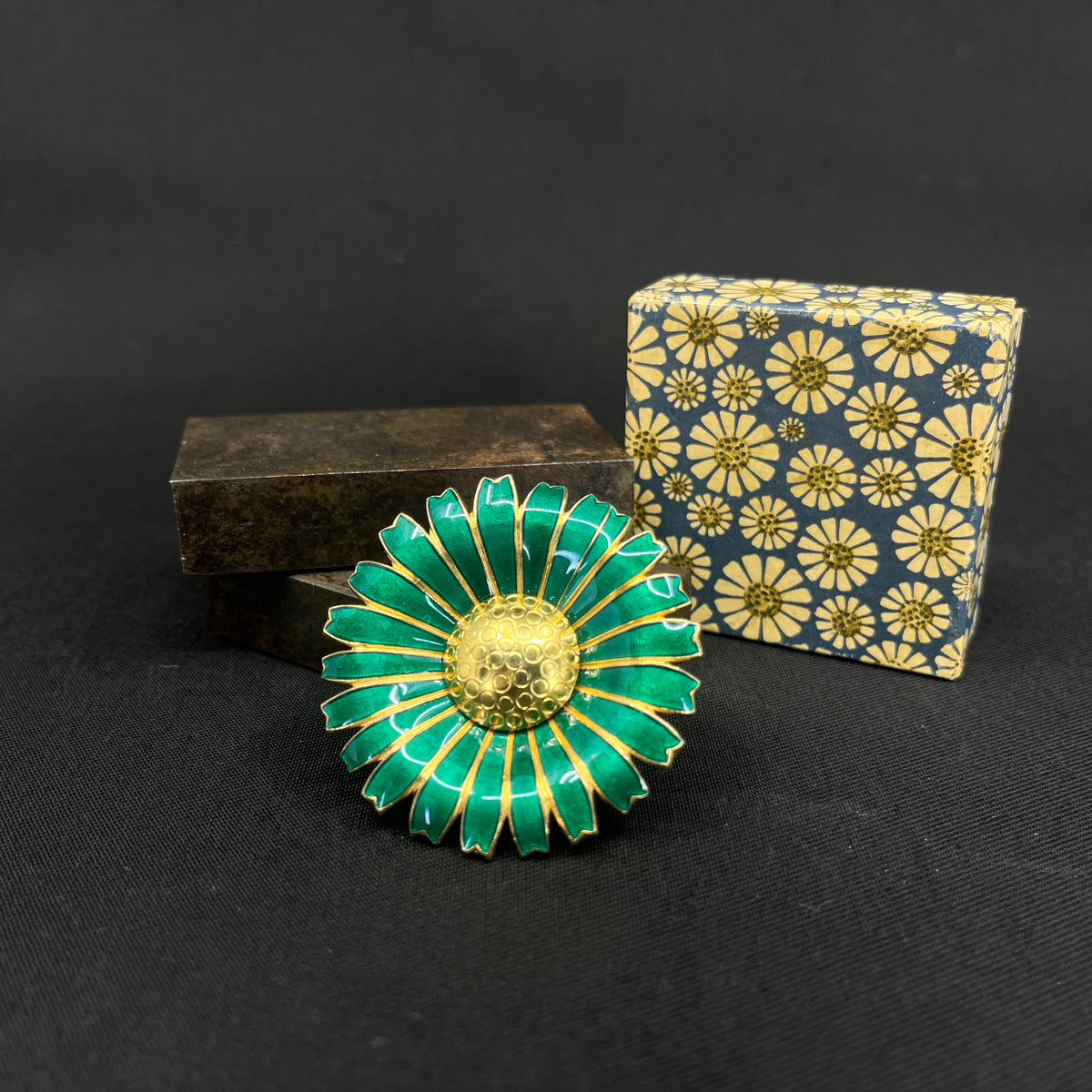 Original Anton Michelsen Marguerite broche - Grøn