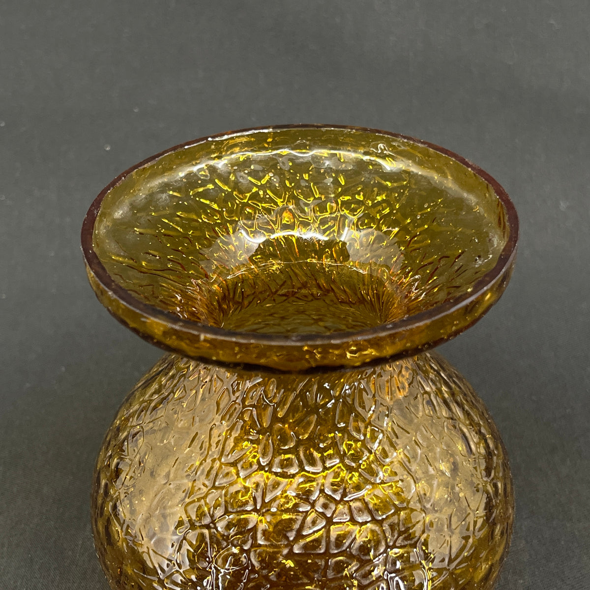 Amber colored hyacinth glass from Fyens Glasværk