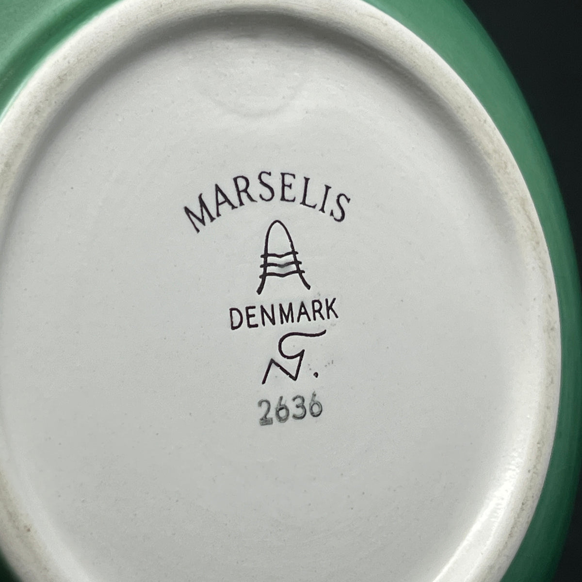 Dark green Marselis bowl from Aluminia