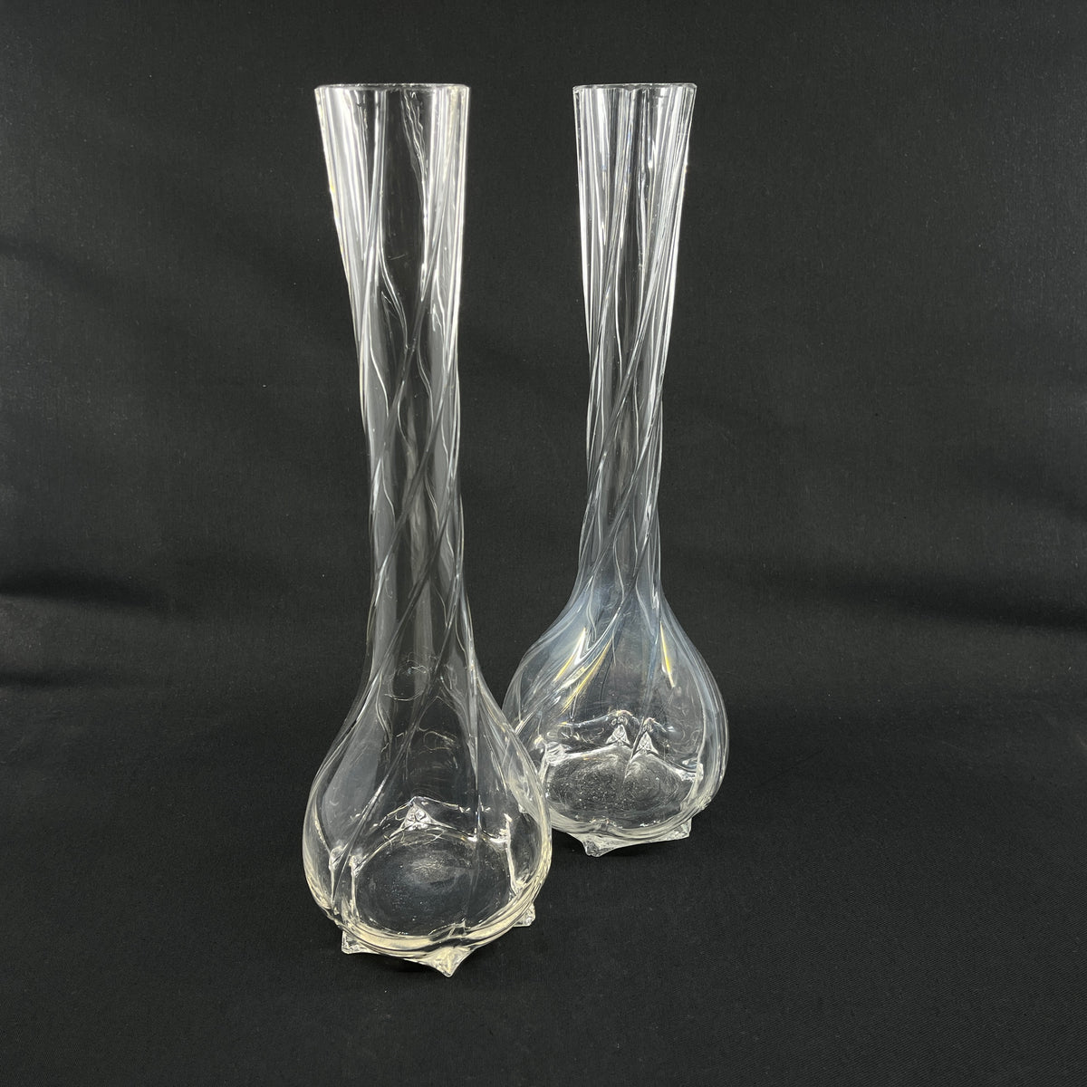 A set of twisted vases from the 1930'sh, 30 cm.
