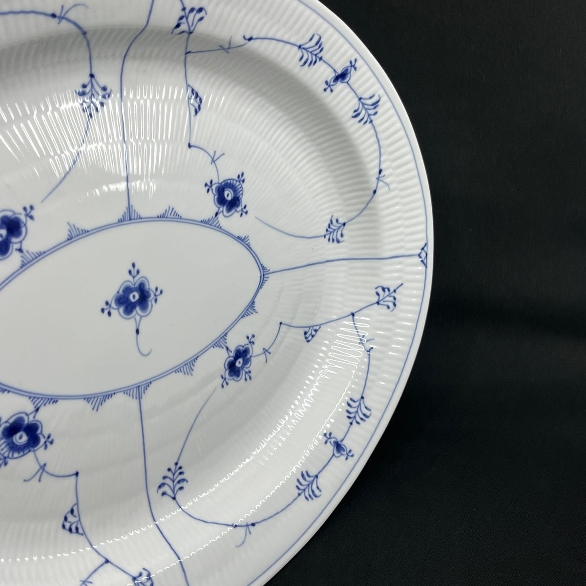 Blue Fluted Fluted oval dish, 37 cm. 2nd variety.