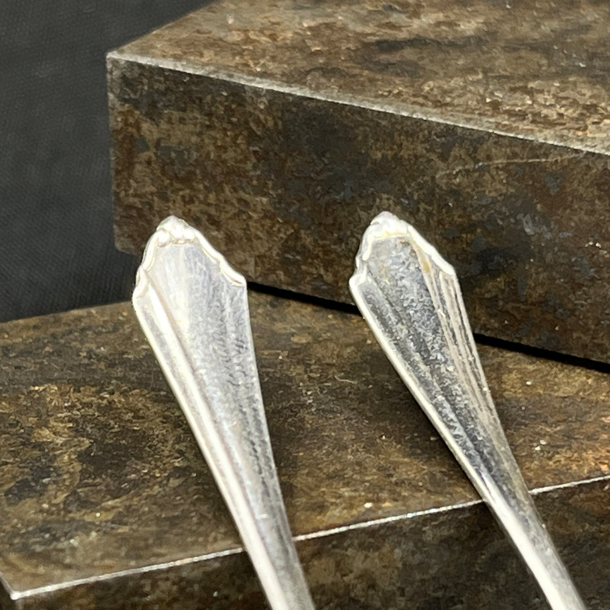 A pair of salt spoons - Art Deco