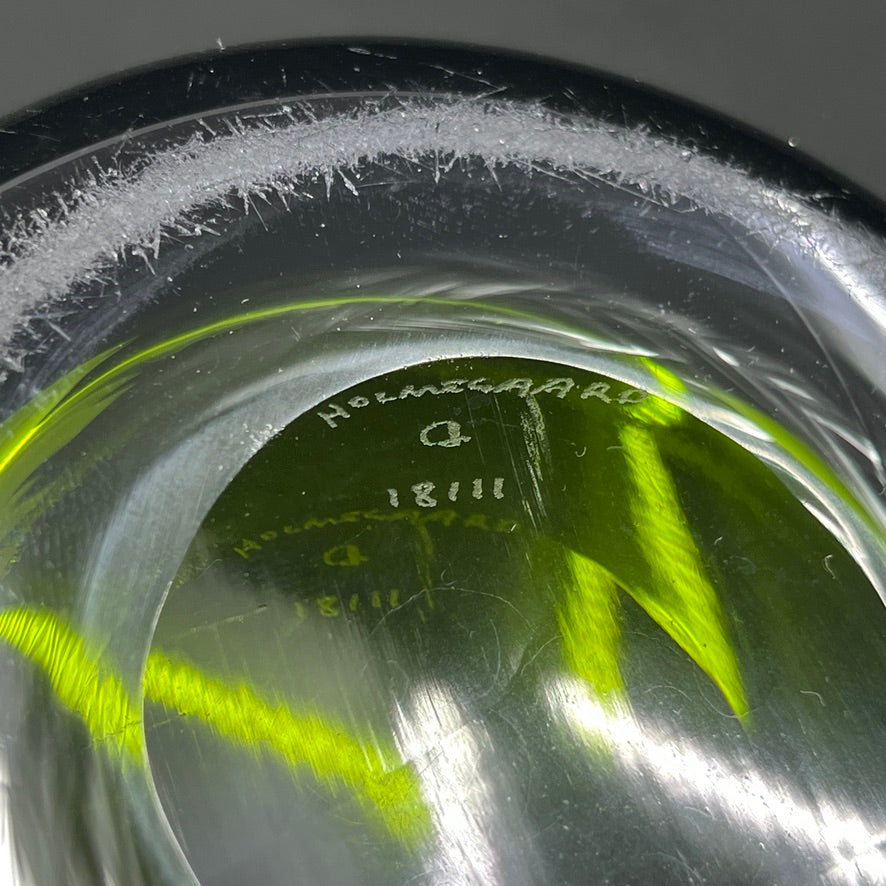 Majgrøn vase fra Holmegaard, 23 cm.
