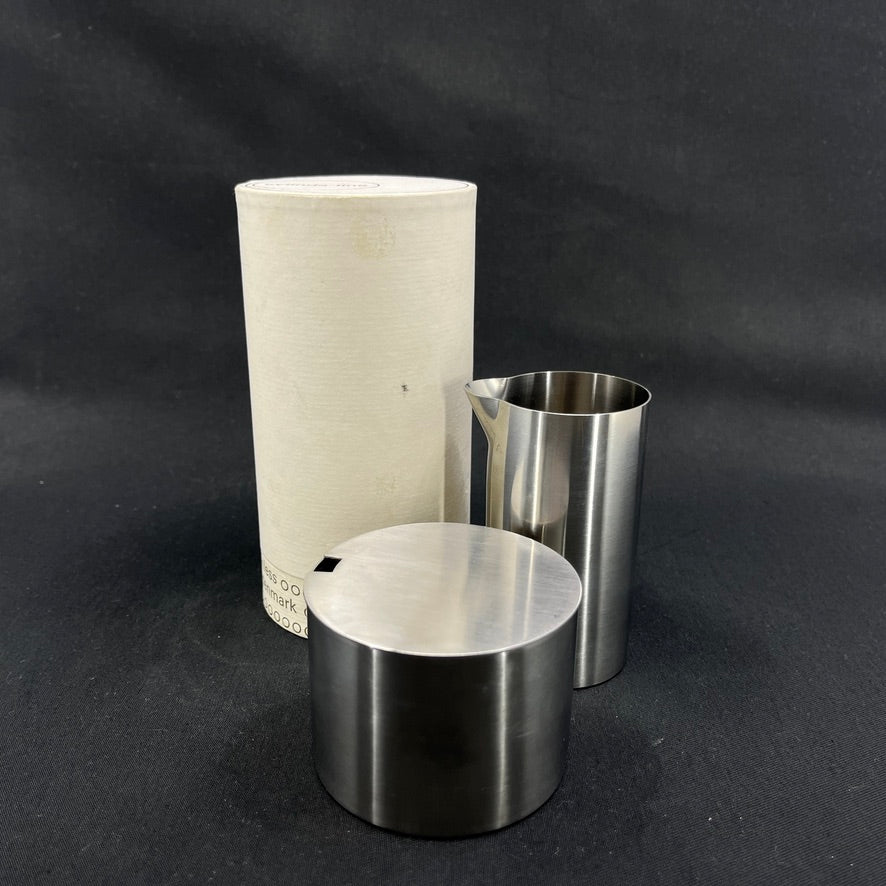 Stelton Cylinda-line sukkerskål og flødekande i original æske