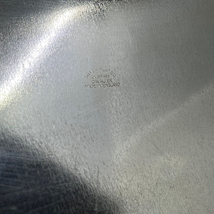 Oblong silver-plated English tray