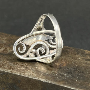 Dansk art nouveau ring i sølv, str. 58