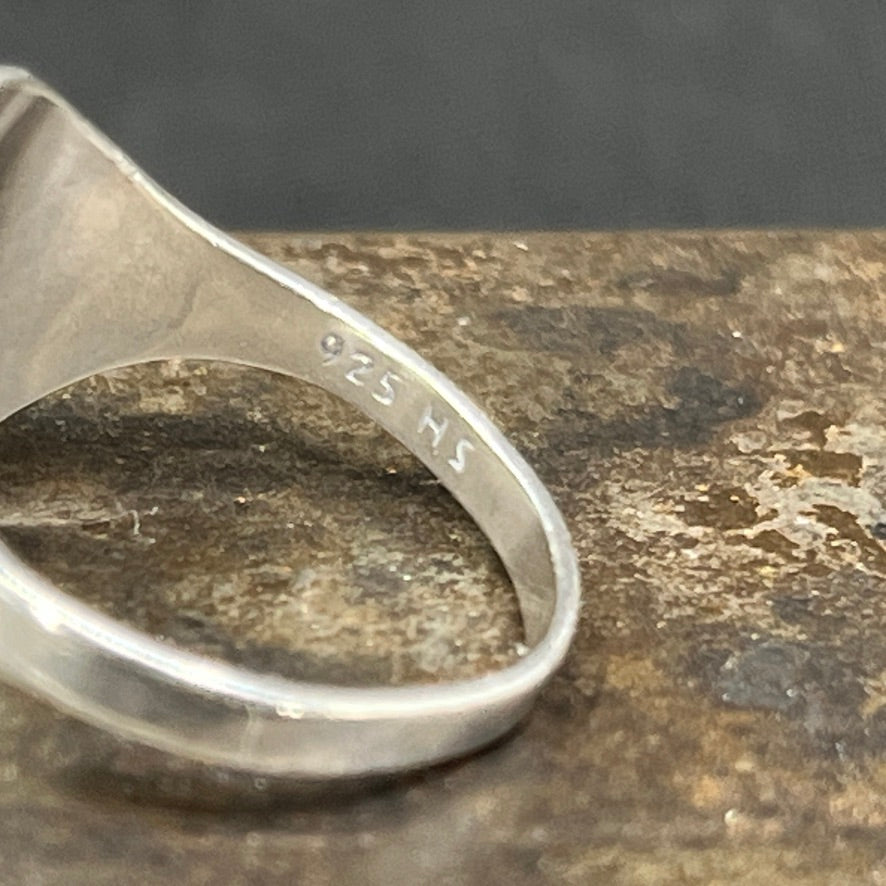 Ring i sølv med lyseblå sten