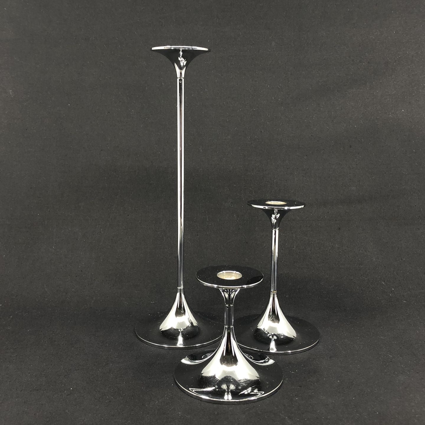 Hi-fi stands in chrome, a set of prototypes