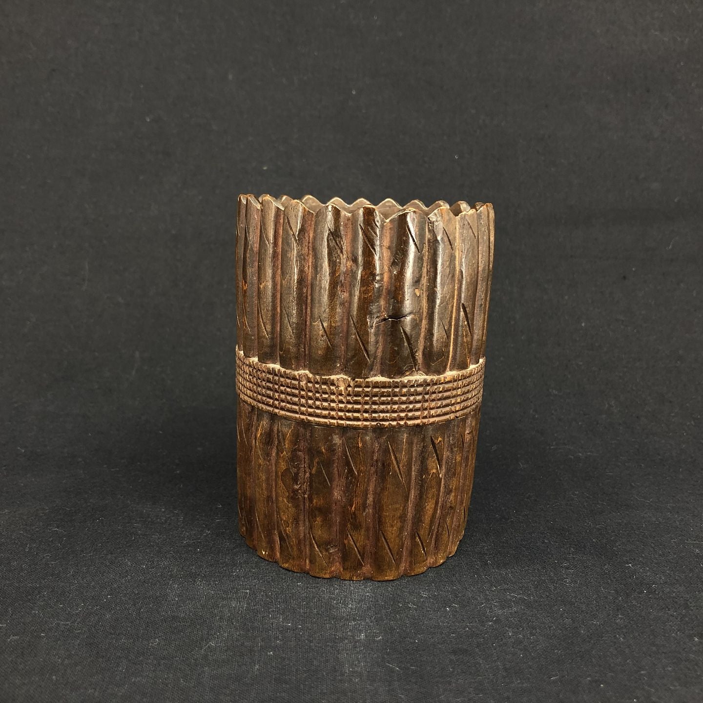 Hand-carved wooden goblet