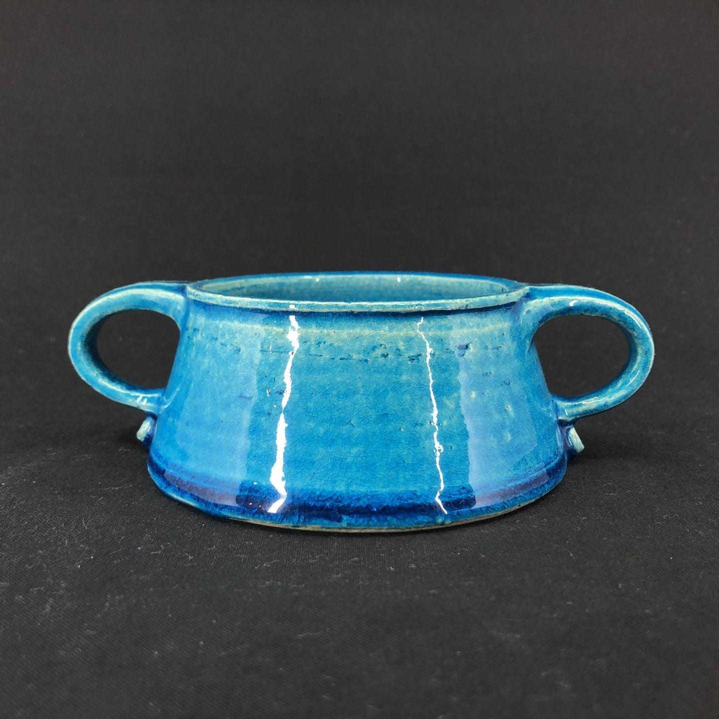 Kähler sugar bowl with blue glaze