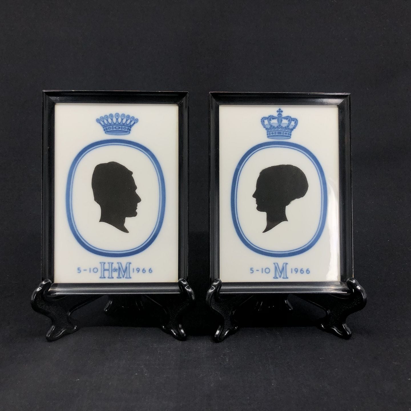 A pair of royal plaques