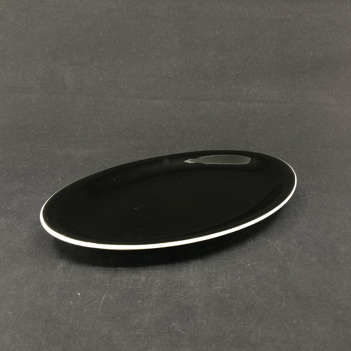 Black Confetti rare oval dish