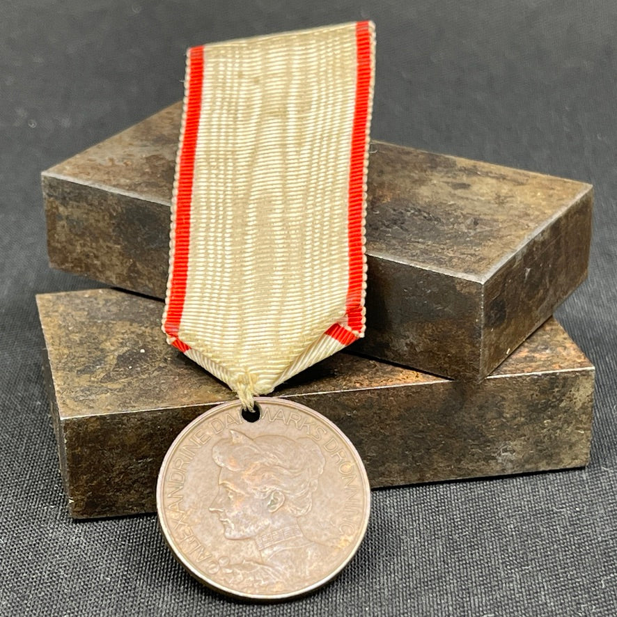 "The Child's Lucky Coin" - Queen Alexandrine with ribbon