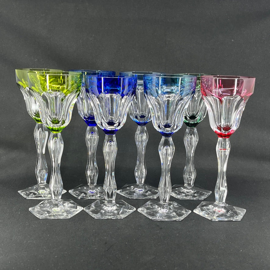 8 rare Lalaing hock glasses