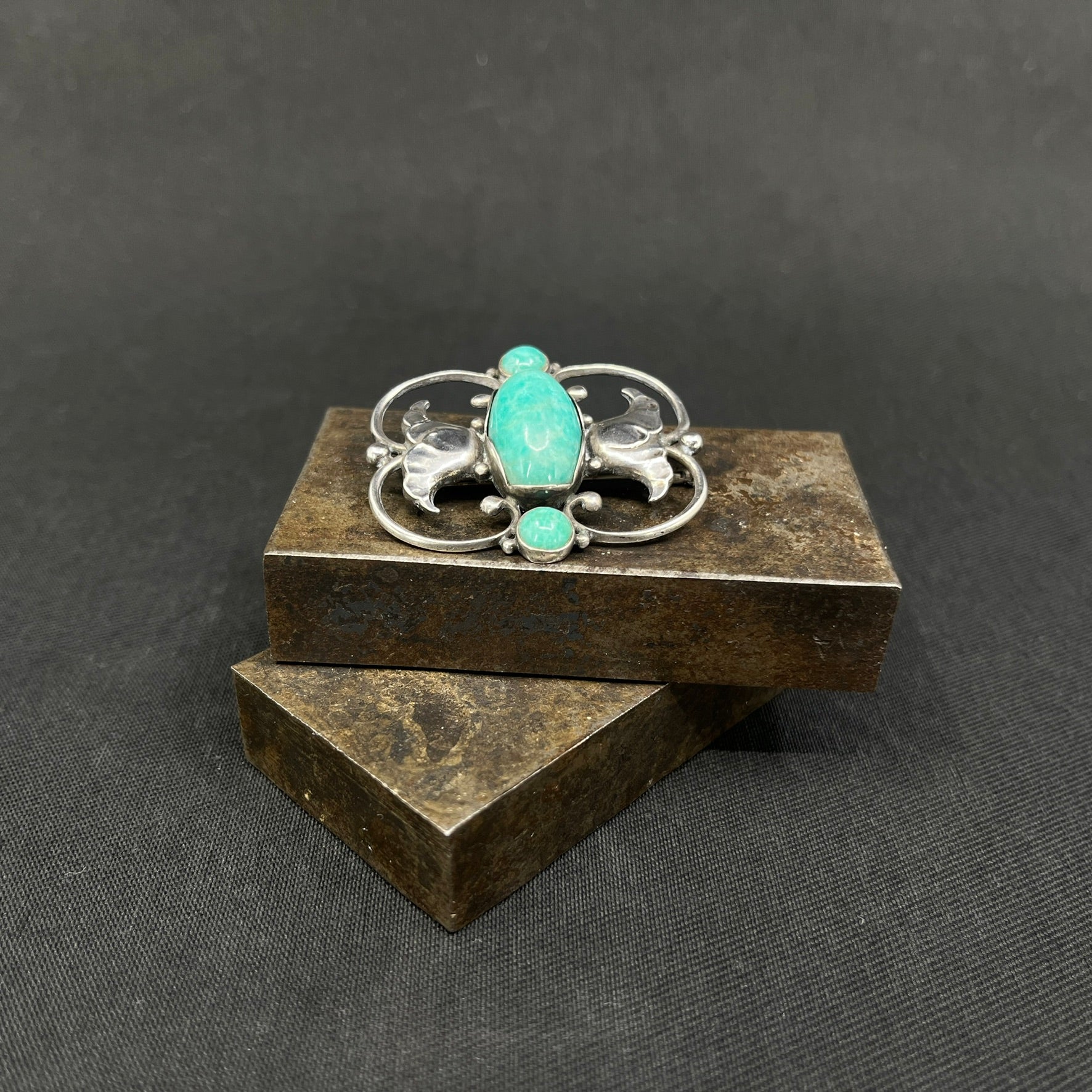 Georg Jensen brooch with amazonite, No. 236