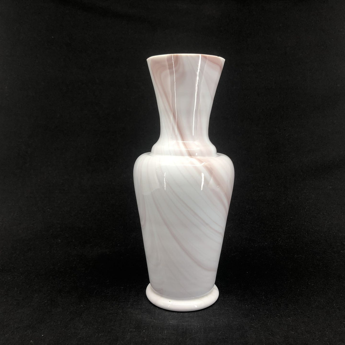 Pink marmoreret vase fra Fyens Glasværk