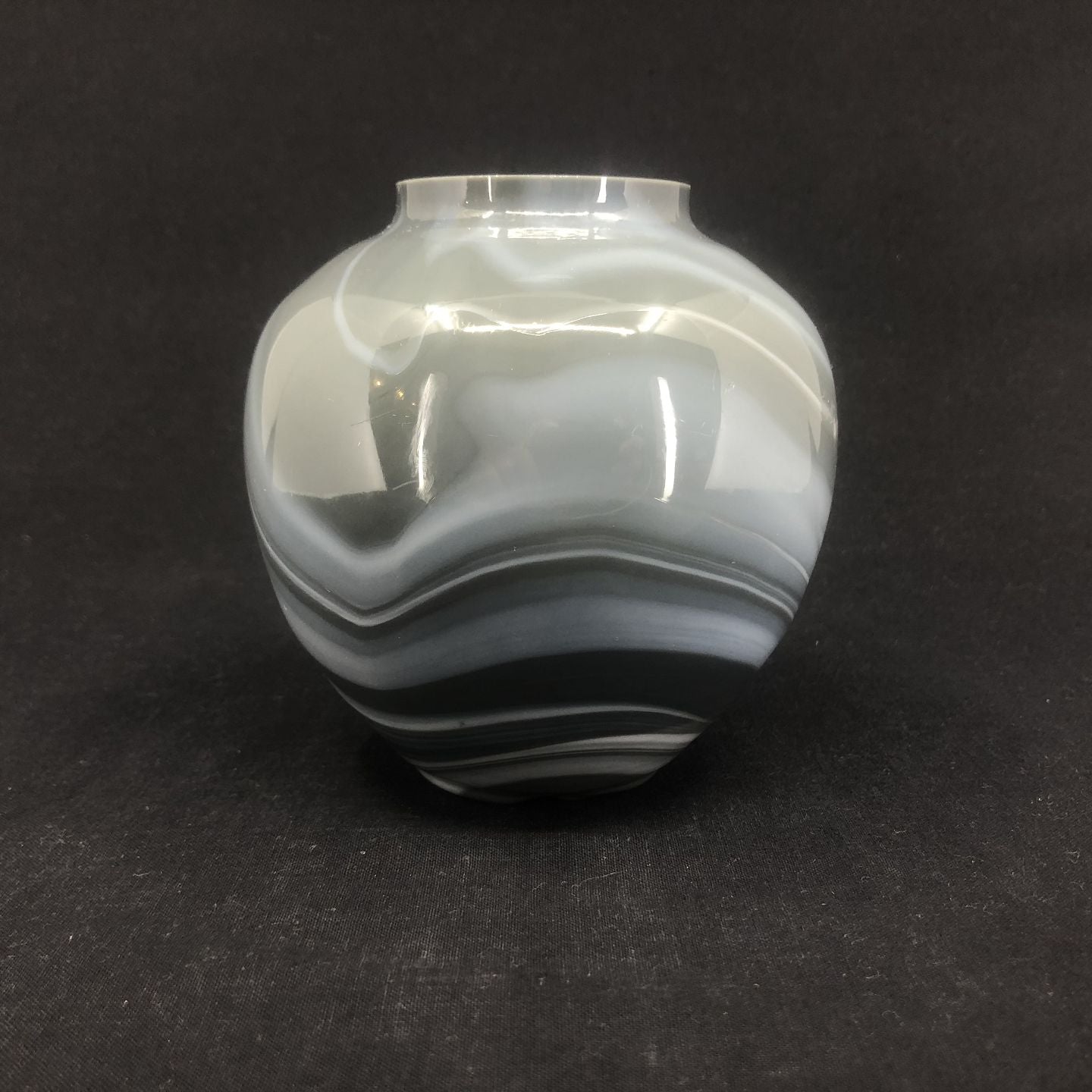 Gray marbled vase from Fyens Glasværk