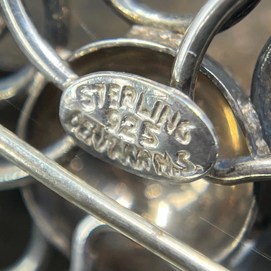 Modern silver brooch – circles