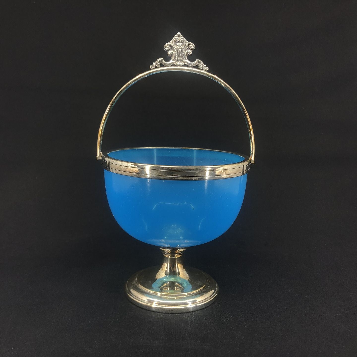 Candy bowl in light blue opaline
