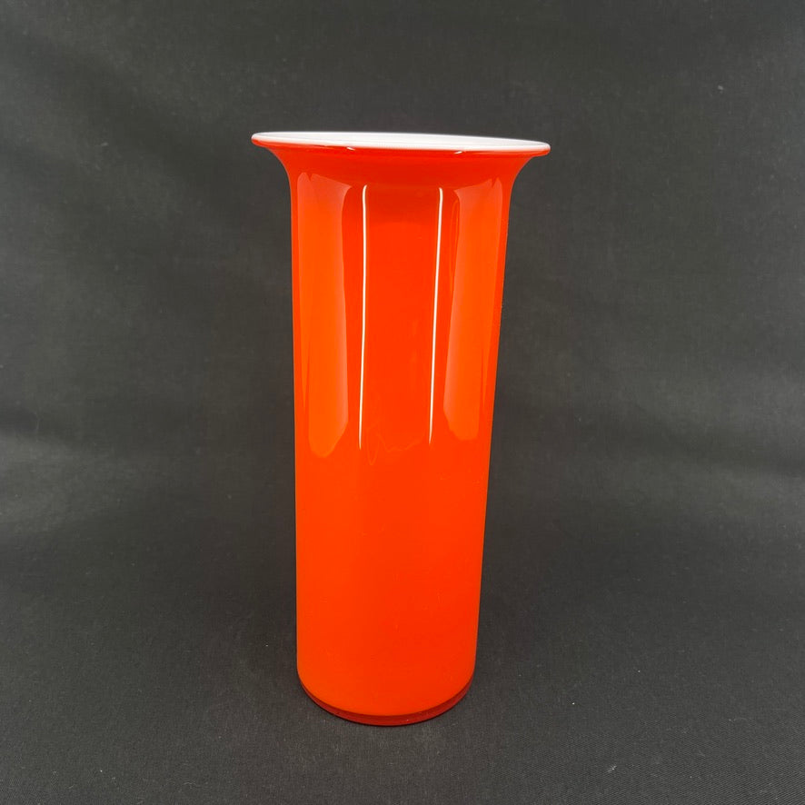 Red Rainbow vase from Holmegaard, 22.5 cm.