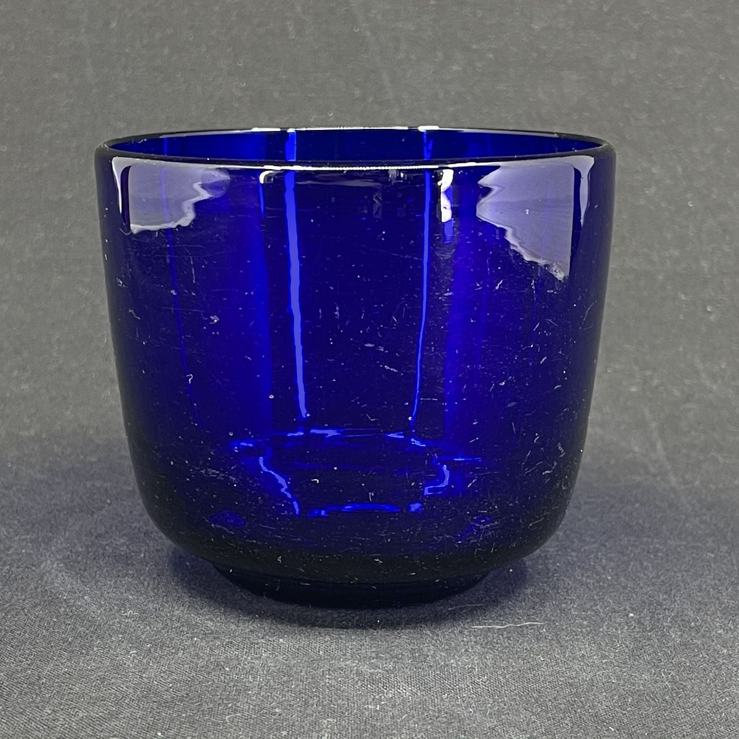 Blue sugar bowl from Holmegaard Glasværk