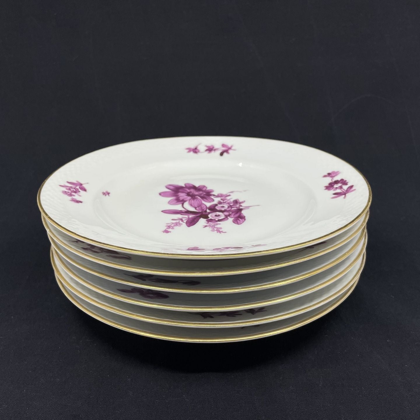 6 Purpur Blomst frokosttallerkner