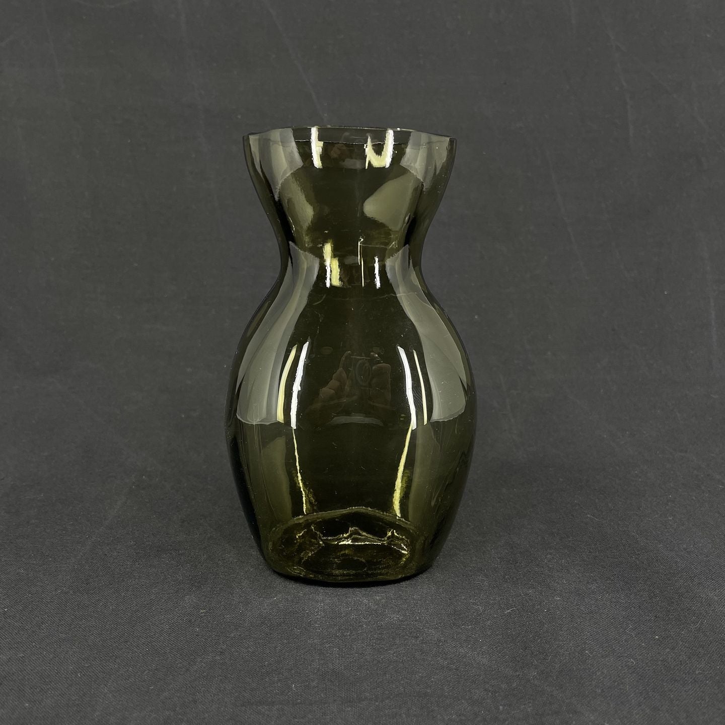 Olive colored hyacinth glass
