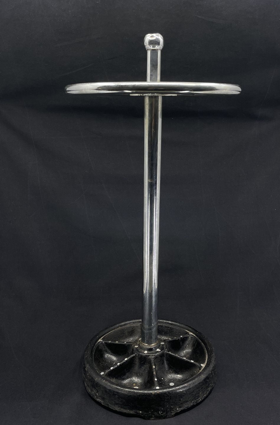 Art Deco umbrella stand in chrome