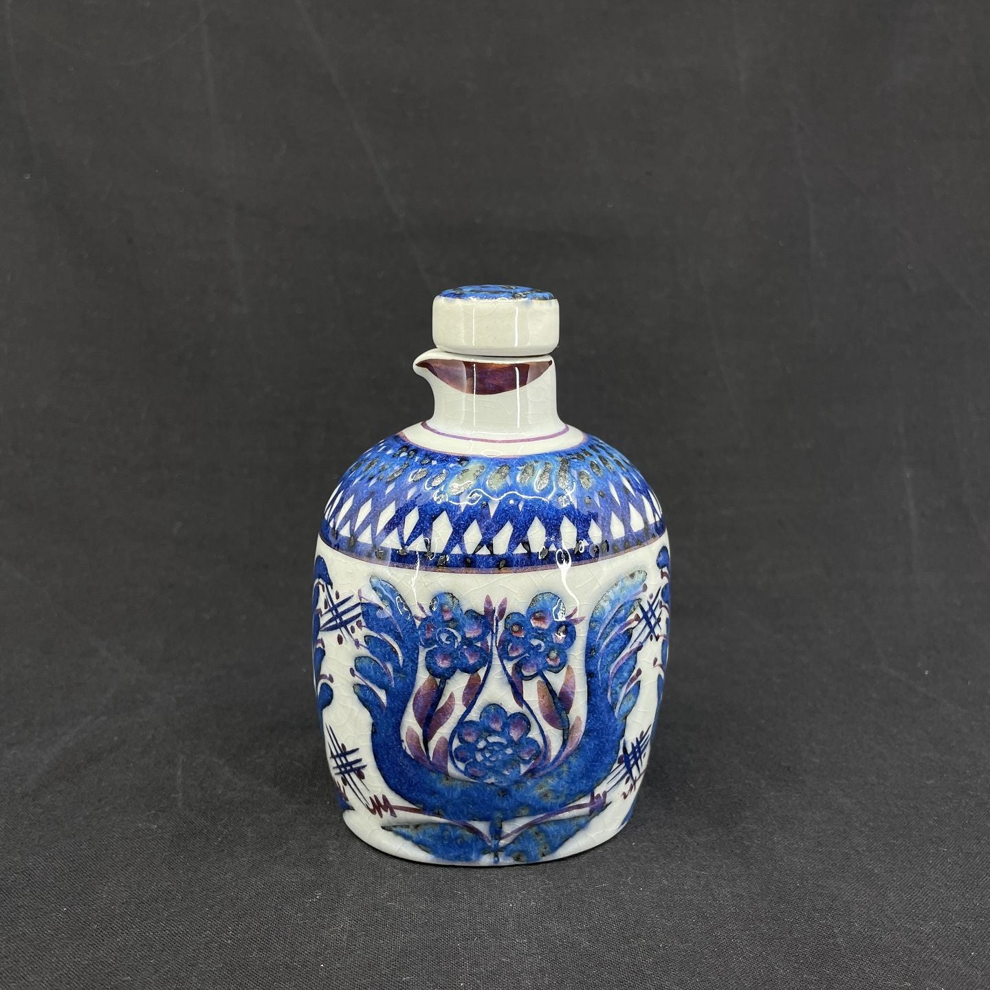 Tenera fajance flacon med  fugle