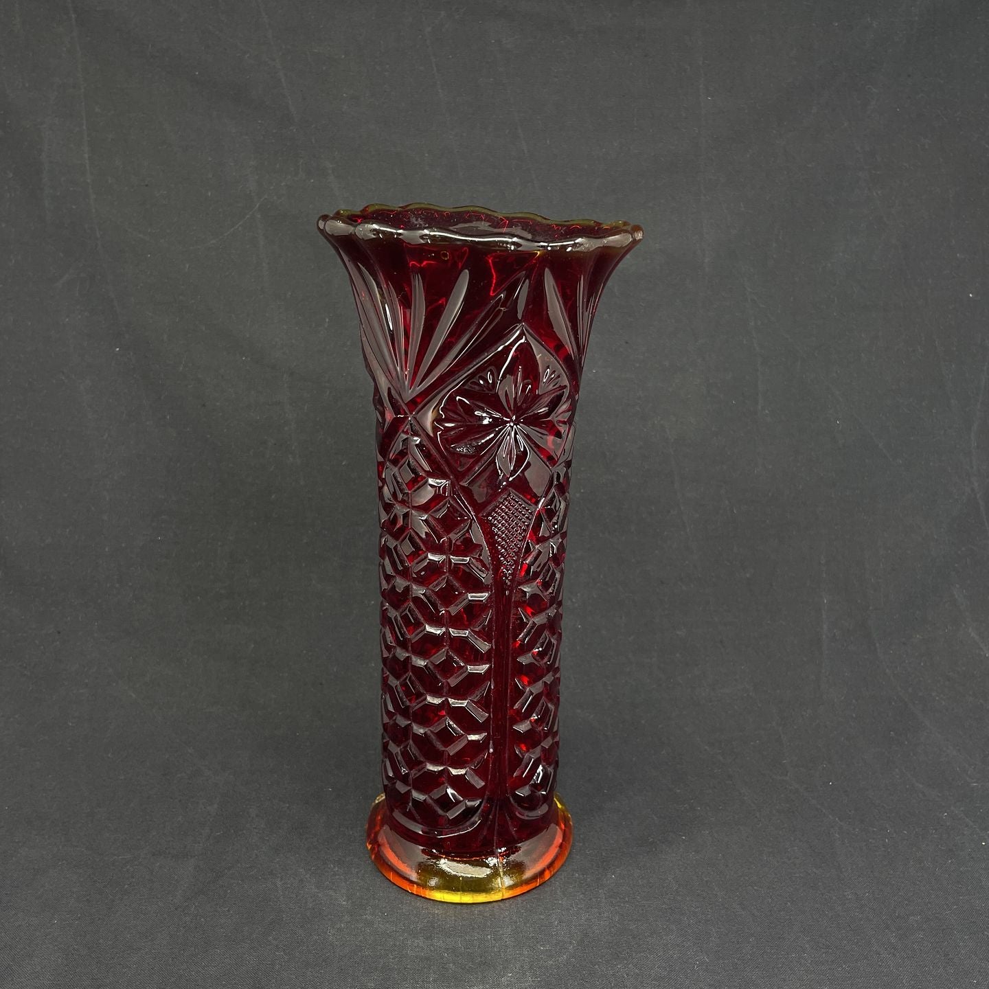 Rare pressed glass vase from Fyens Glasværk