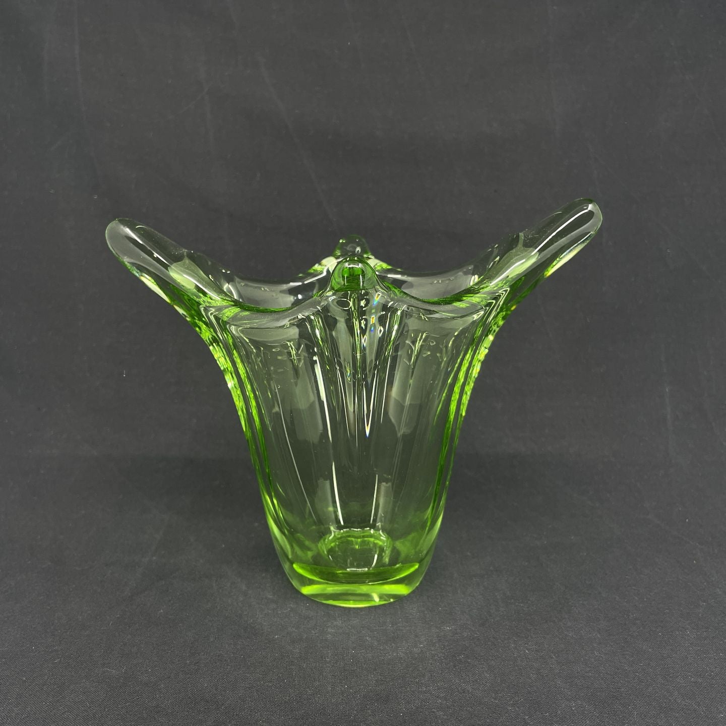 Modern green art glass vase from the 1960s
