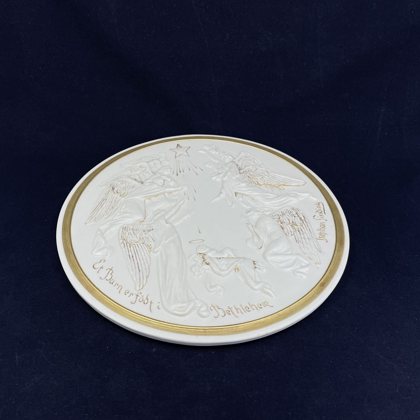 Rare painted bisquit relief