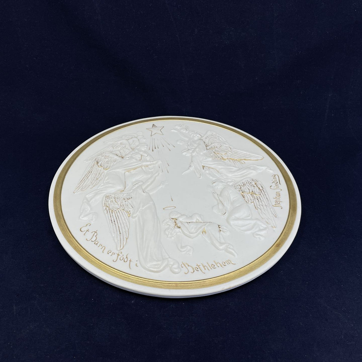 Rare painted bisquit relief