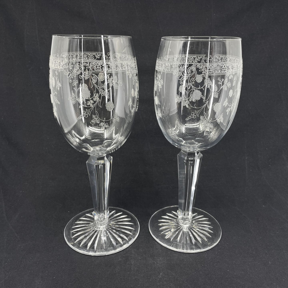 A pair of crystal goblets