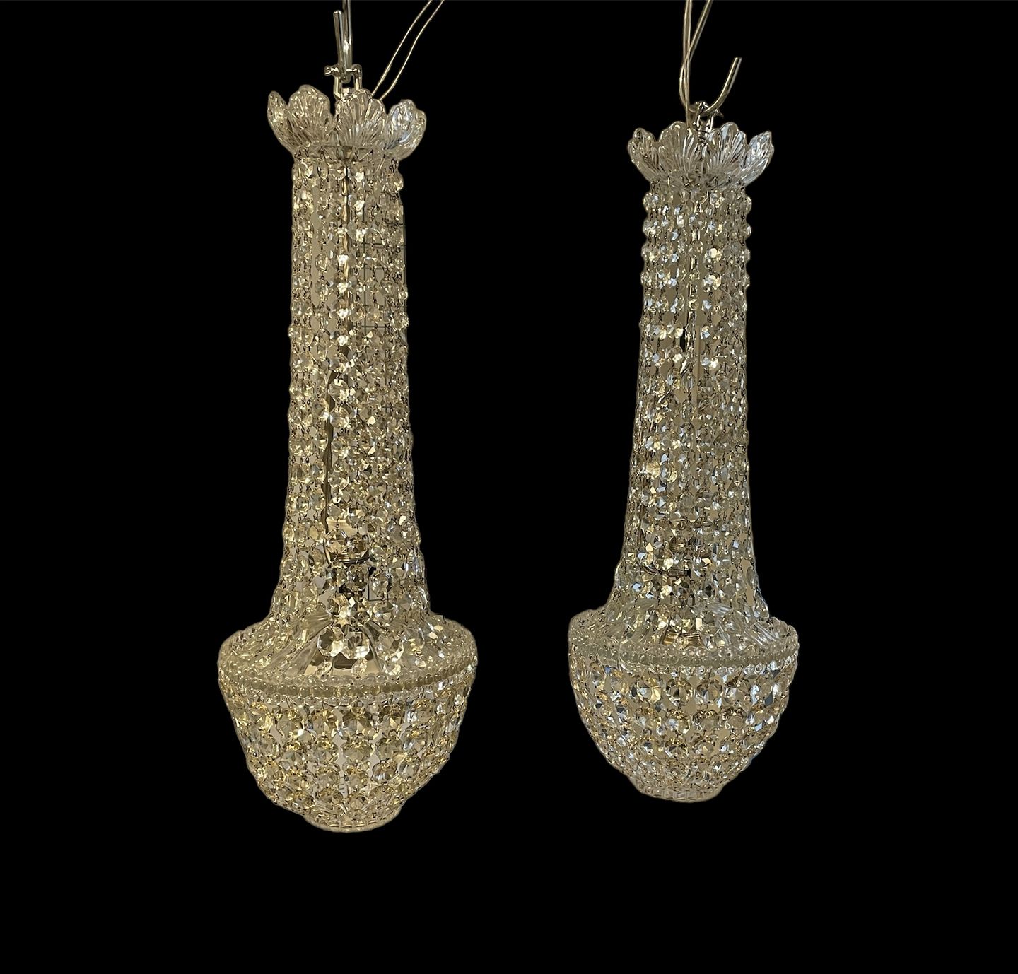 A pair of prism chandeliers from the 1910s