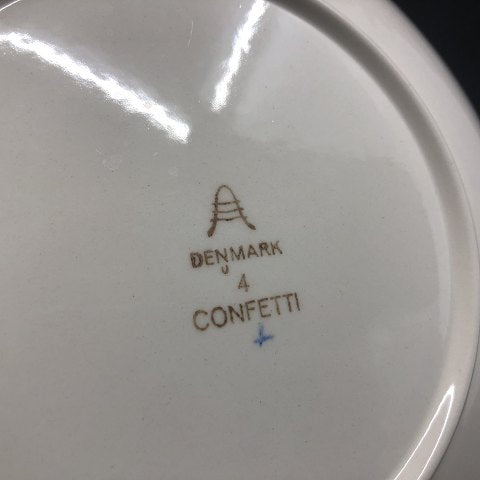 Blå Confetti kagetallerken