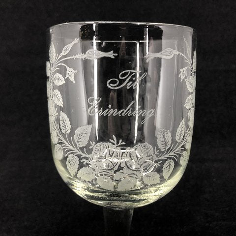 Commemorative glass from Kastrup Glasværk "Til Erindring"