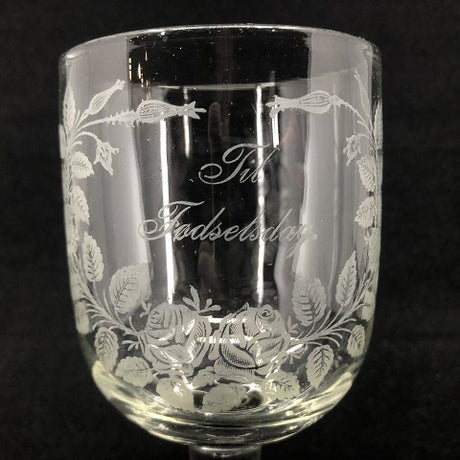 Commemorative glass from Kastrup Glasværk "For Birthday"