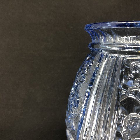 Søblå presseglas vase fra Holmegaard