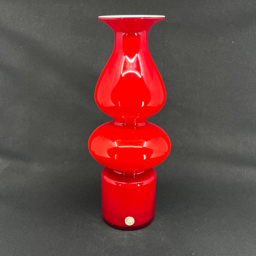 Sjælden stor rød Carnaby vase, 31 cm.