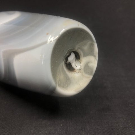 Grå marmoreret vase fra Fyens Glasværk