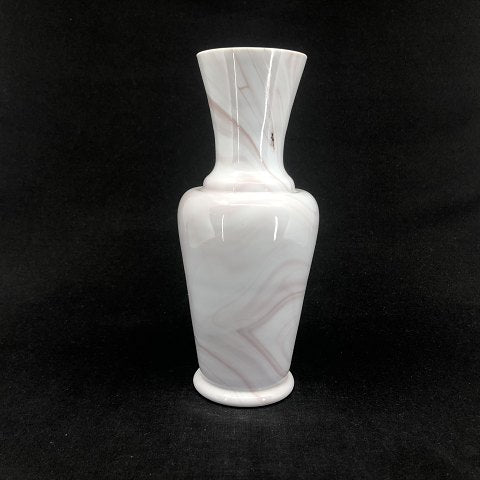 Pink marmoreret vase fra Fyens Glasværk