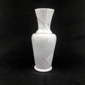 Pink marmoreret vase fra Fyens Glasværk