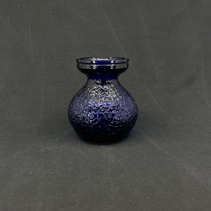 Cobalt blue hyacinth glass from Fyens Glasværk, high collar