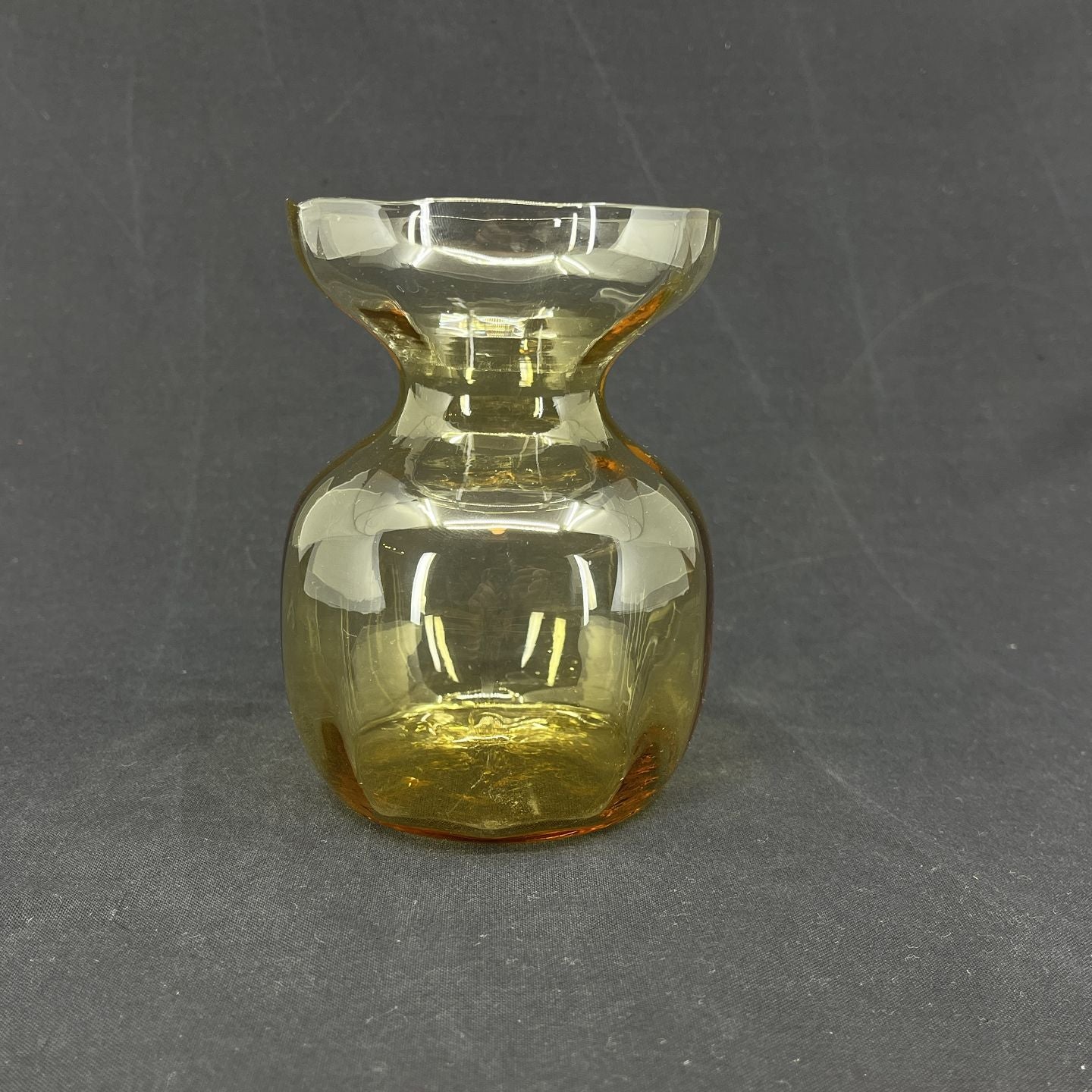 Honey colored hyacinth glass from Holmegaard Glassworks
