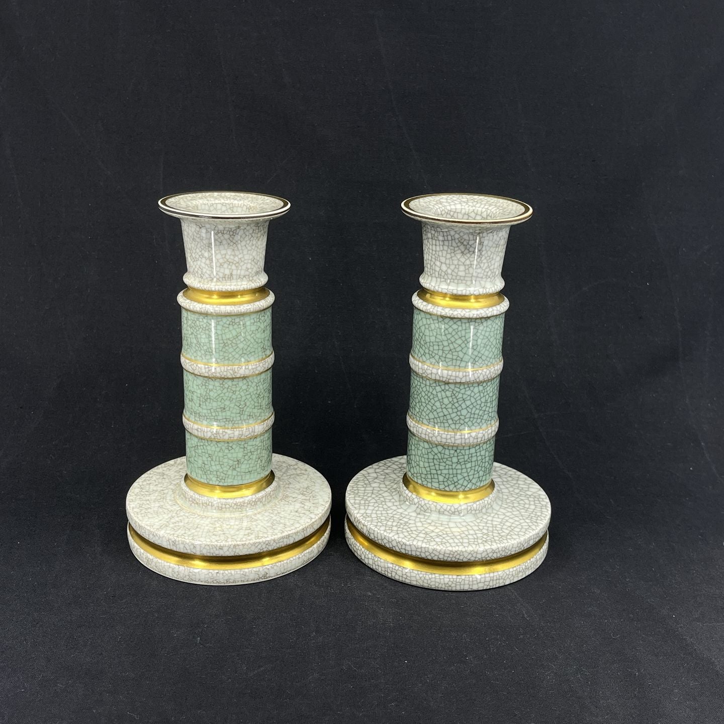 Royal Copenhagen craquele candlesticks