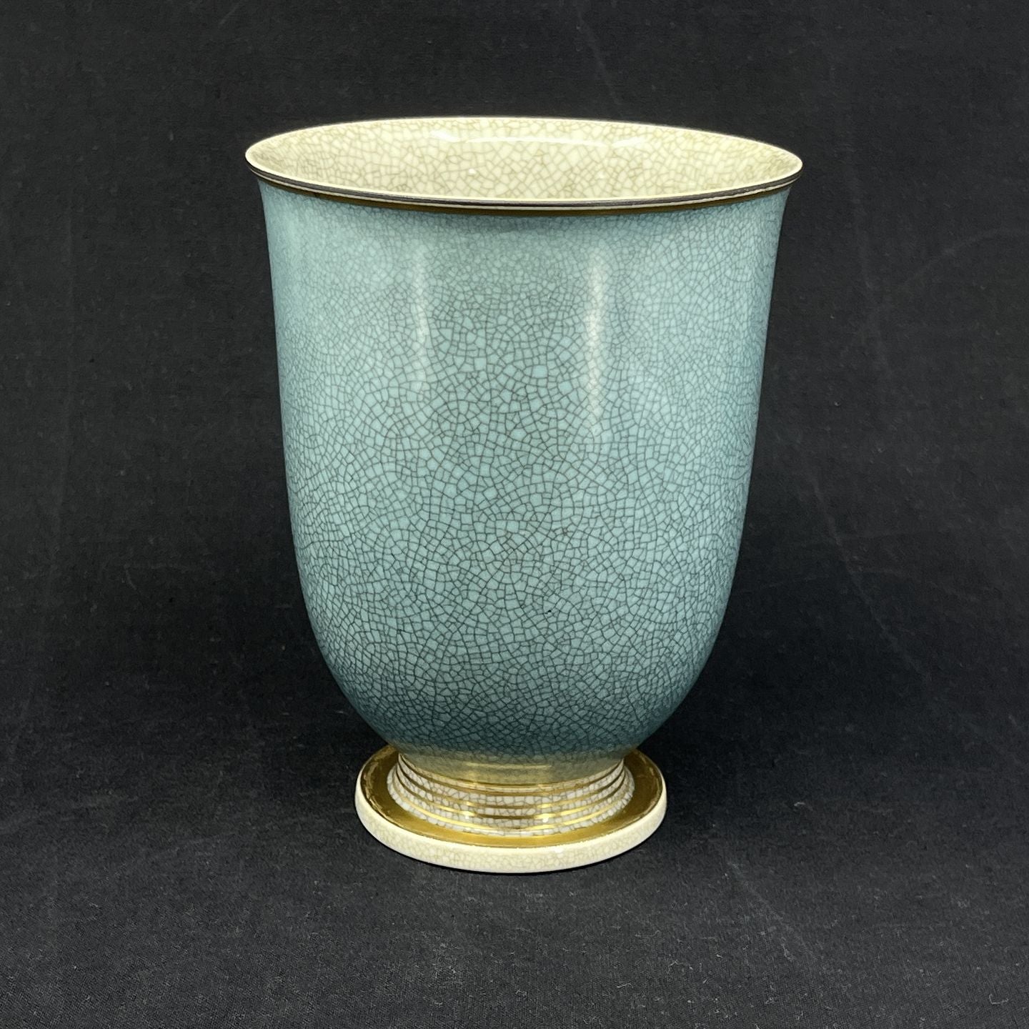 Blå Royal Copenhagen craquele vase